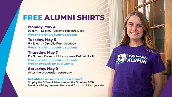 Free Alumni Shirts Available for May Graduates
